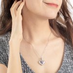 Henkilökohtainen Rakkaus Heart kädet Birthstone kaulakoru kaiverrettu nimi vuosipäivä syntymäpäivä lahja naisille