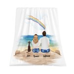 Personalisierte Regenbogen Haustier und Paar zurück Ansicht weiche Decke mit Namen Haustier Gedenkgeschenk für Tierliebhaber