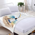 Personalisierte Regenbogen Haustier und Paar zurück Ansicht weiche Decke mit Namen Haustier Gedenkgeschenk für Tierliebhaber