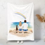 Personalisierte Regenbogen Haustier und Paar zurück Ansicht weiche Decke mit Namen Haustier Gedenkgeschenk für Tierliebhaber