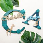 Personalised Wood Jungle Letter Name Door Plate