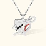 Personalised Infinity Baseball Name Necklace for Baseball Lover