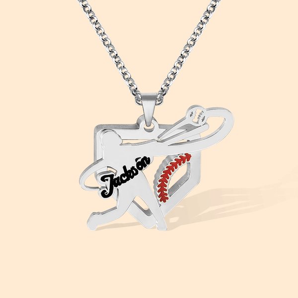 Collar Infinito Personalizado con Nombre para Amante del Béisbol