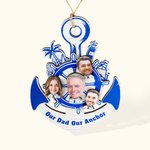 Personalized Anchor Hanging Ornament with Photos for Father Gift