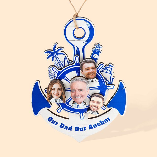 Ornamento da appendere ad ancora personalizzato con foto per il regalo del padre