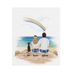 Personalisierte Regenbogen Haustier und Paar zurück Ansicht weiche Decke mit Namen Haustier Gedenkgeschenk für Tierliebhaber