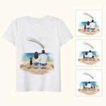 Custom Pet and Couple Back View T-shirt for Pet Memorial Gift
