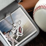 Personalised Infinity Baseball Name Necklace for Baseball Lover