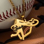 Personalised Infinity Baseball Name Necklace for Baseball Lover