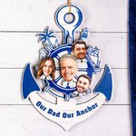 Personalized Anchor Hanging Ornament with Photos for Father Gift