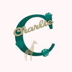 Personalized Wood Jungle Letter Name Door Plate