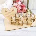 Custom Table Top Plaque centerpiece with Empty Chairs