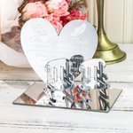 Custom Table Top Plaque centerpiece with Empty Chairs