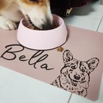 Custom Name Pet Mat Photo Dog Food Mat