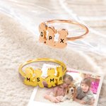 Personalised Adorable Pet Family Initial Ring