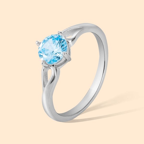 Anillo de Piedra de Nacimiento Eterna Personalizado para Ella