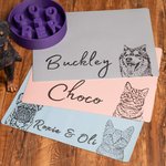 Custom Name Pet Mat Photo Dog Food Mat