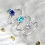 Anillo de Piedra de Nacimiento Eterna Personalizado para Ella