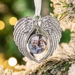 Custom Angel Wings Photo Memorial Pendant for Christmas