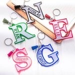 Porte-nom en acrylique personnalisé avec pompon