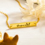 Collier Personnalisé avec Prénom Gravé sur Plaque Motifs d'Oreilles du Chien Cadeau Anniversaire pour Femme Amatrice de Chien