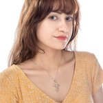 Personalised Cross Necklace with Birth Flower Birthstone and Name Religious Pendant Jewellery Baptism Birthday Gift for Women