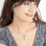 Personalized Double Love Heart Necklace with 1-8 Birthstones Engrave Names Mother's Day Birthday Gift for Mom Grandmother