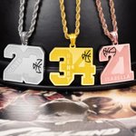Individuelle Basketball Nummer Halskette mit Name