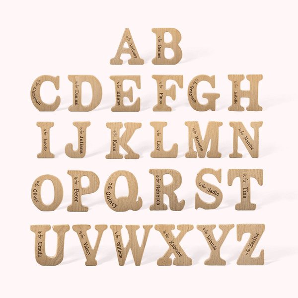 Personnalisé Nom Lettre Bébé Bois Jouets de Broyage Cadeau nouveau-né
