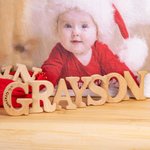 Personalised Baby Name Letter Wood Teether Toy Newborn Gift