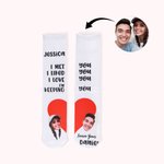 Chausettes Personnalisés avec Noms du Couple Manifestation d'Amour Cadeau d'Anniversaire Saint-Valentin pour Couple