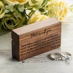 Personalized Rustic Engraved Wide Wood 2 Rings Bearer Box with Date & Name Wedding Proposal Gift for Couple