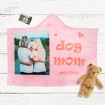 Personalized Dog Cat Photo Hooded Blanket with Name Birthday Gift for Dog Mom Pet Lover