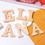 Personalised Baby Name Letter Wood Teether Toy Newborn Gift