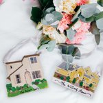 Personalized Handmade 3D Family House Portrait Model Ornament Home Decor with Text Christmas Housewarming Gift for Family Friend