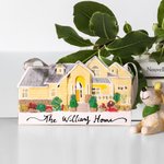 Personalized Handmade 3D Family House Portrait Model Ornament Home Decor with Text Christmas Housewarming Gift for Family Friend