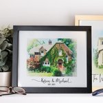 Custom House Portrait Watercolour Home Painting Gift for Housewarming
