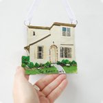 Personalized Handmade 3D Family House Portrait Model Ornament Home Decor with Text Christmas Housewarming Gift for Family Friend