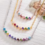Custom Family Multiple Birthstone Smile Necklace
