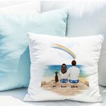 Benutzerdefinierte Haustier Verlust Memorial Pet & Besitzer Schatten Regenbogenbrücke Kissenbezug