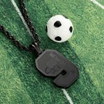 Aangepaste voetbalnummer ketting met naam