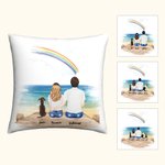 Benutzerdefinierte Haustier Verlust Memorial Pet & Besitzer Schatten Regenbogenbrücke Kissenbezug