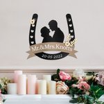 Personalisierte Hufeisen Form Kopf Portrait Silhouette Wanddekoration für Ehepaar