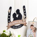 Personalisierte Hufeisen Form Kopf Portrait Silhouette Wanddekoration für Ehepaar