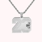 Individuelle Basketball Nummer Halskette mit Name