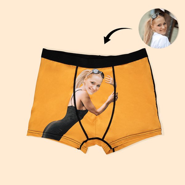 Gepersonaliseerde Grappig Gezicht Mannen Boxers met Foto Valentijnsdag Verjaardagscadeaus voor Mannen