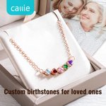 Custom Family Multiple Birthstone Smile Necklace