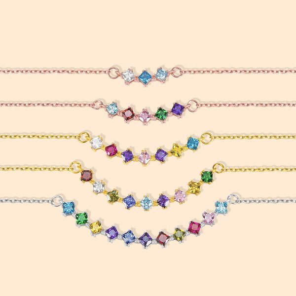 Family Multiple Birthstone Necklace