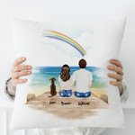 Benutzerdefinierte Haustier Verlust Memorial Pet & Besitzer Schatten Regenbogenbrücke Kissenbezug