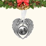 Aangepaste engel vleugels foto gedenkhanger voor Kerstmis